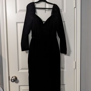 Heidi J Vintage Velvet Purple Formal Lace Up Maxi Dress